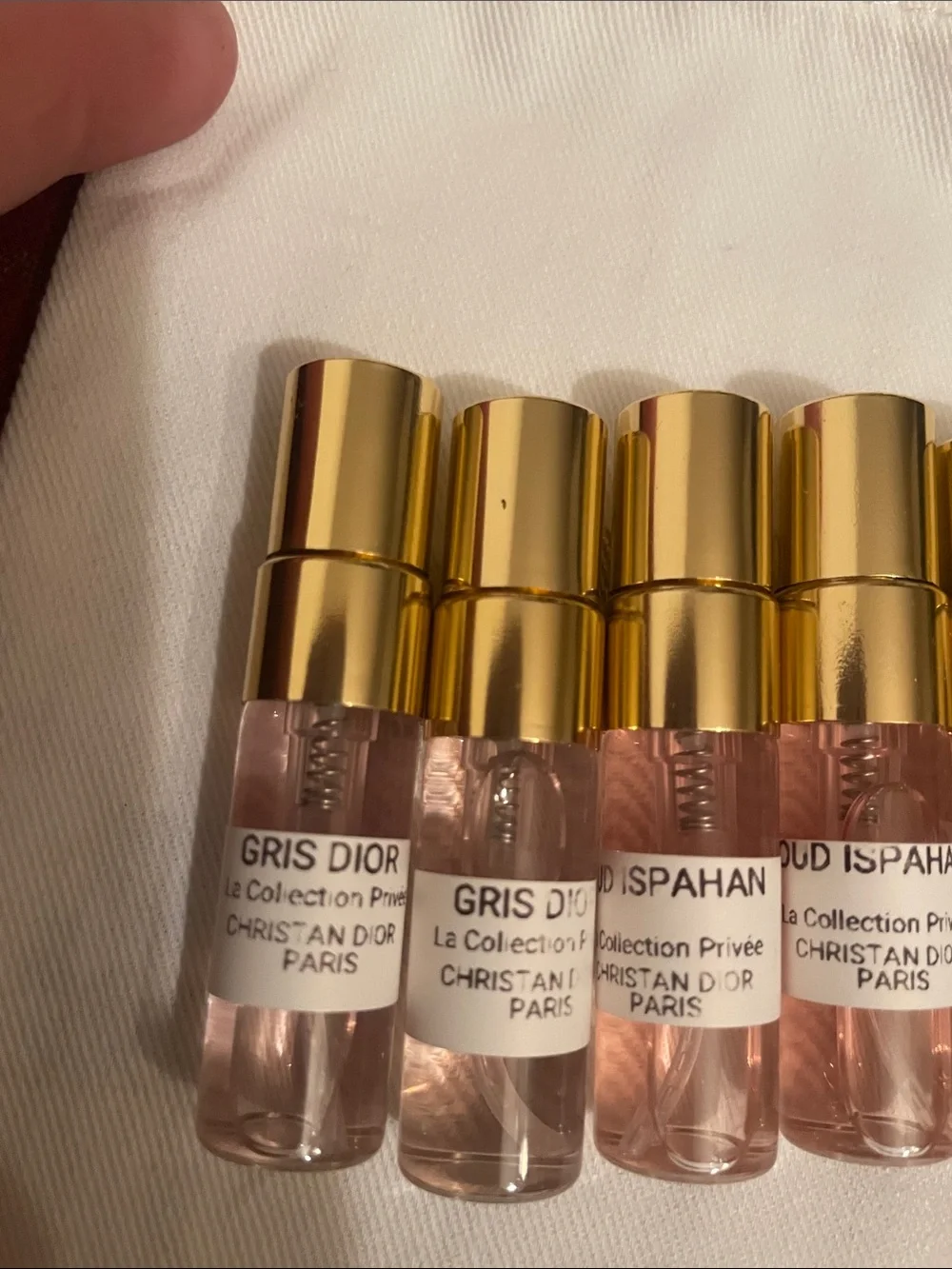 Dior La Collection Privée Travel Spray Vial Set - Pink with Gold Caps and Gucci
